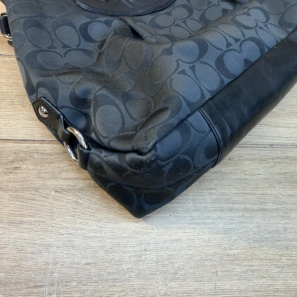 Coach Ashley Satchel Black Monogram Jacquard Leather Bag Y2K Classic F19244